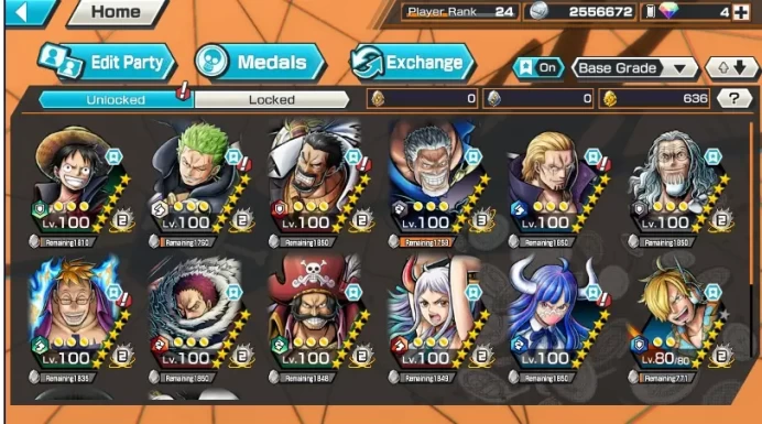 BR446-IOS+Android-Garp Boost 3+3 Ex Meta Max(Roger v1+Yamato)+Good Medal+SUP 150%+Egghead Zoro Max+Young Ray Max+Rayleigh Max+Ulti Max+Katakuri