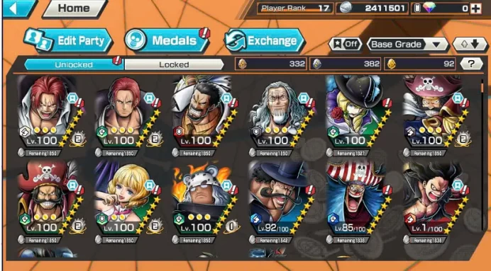 BR448-IOS+Android-4 Ex Meta Max(Shank v4+Shank v3+Roger v2+Roger v1)+Good Medal+S-Bear Max+Rayleigh Max+Katakuri Max+Ben+Yasopp+Karasu+Jabra