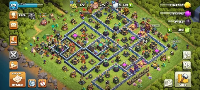Th 14 / LeveL 179 / Gems 290 / Heroes (53 74 40 43 19) / CN 500 / code 267