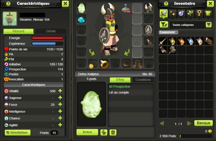STEAMER 104 (Dofus Kaliptus) Kelerog !! Jamais Certifie, 100% Safe