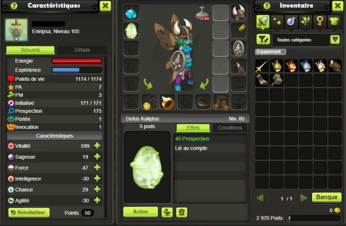 ENI 105 (Dofus Kaliptus) Kelerog !! Jamais Certifie, 100% Safe