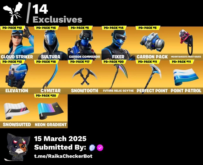 [PC/PSN/XBOX] 6 skins | Fixer | Sultura | Cloud Striker | Carbon Commando | Blizzard Bomber | Jun-Hwan | Carbon Pack
