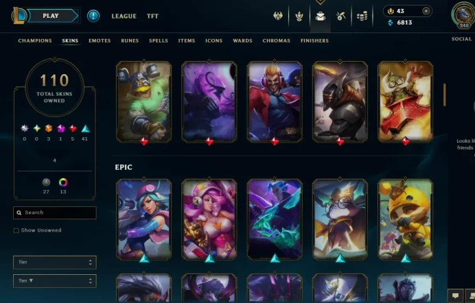 ME EMAIL CHANGEABLE 167 CHAMPIONS 110 SKINS 3 ULTIMATE Annie-Versary 240 LVL UNRANKED 5500 OE 251 ICONS 11 LITTLE LEGENDS