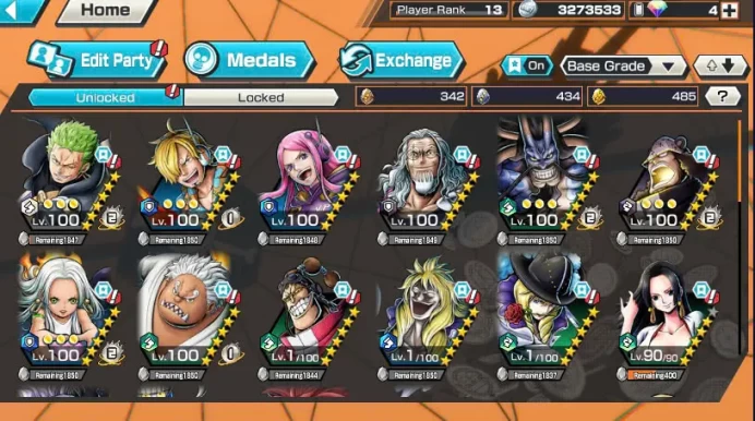 BR449-IOS+Android-3 Ex Meta(Snake Max+Kaido Max+Kuzan)+485 Frag+Nice Items and Medal+Egghead Sanji Max+Egghead Zoro Max+Pacifista Max+S-Shark