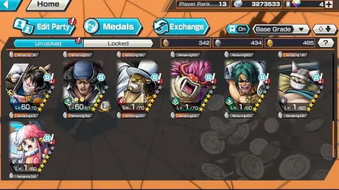 BR449-IOS+Android-3 Ex Meta(Snake Max+Kaido Max+Kuzan)+485 Frag+Nice Items and Medal+Egghead Sanji Max+Egghead Zoro Max+Pacifista Max+S-Shark