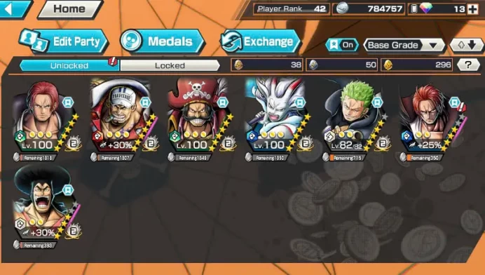 BR454-IOS+Android-5 Ex(Roger Max+Akainu Max+Shank v3 Max+Yamato Hybrid Max+Shank v2)+Good Medal+Nice Items+Egghead Zoro+Sanji+Oden v2+Young Ray