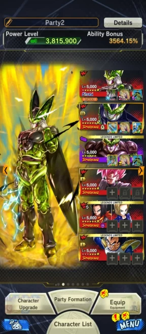 UL Cell 8s+13 Lengeds (cell 6s+gamma+ss2 Goku 8s++super vegeta+android 17 18+Vegeta 10s+ss3 Goku+Ui goku) Have Equip-ANDROID-IOS-BANDAI (577)