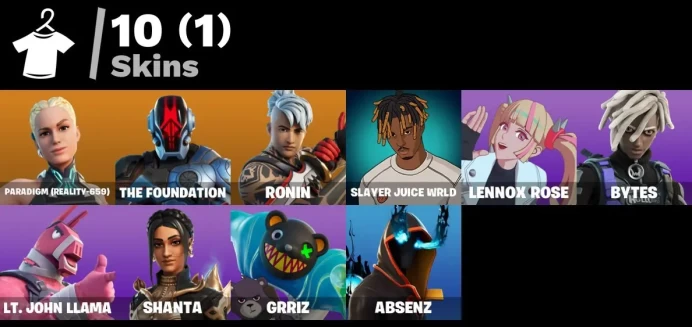 ALL PLATFORMS | 10 skins (1 paid) | Lennox Rose | Grriz | Ronin | The Foundation | Absenz | 400 VB