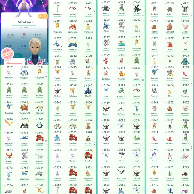 lvl39,have 100IV Mewtwo,have 62 LegendaryShiny Regigigas Shiny Giratina etc,16 Shiny,many nice high CP pokemons  N8623