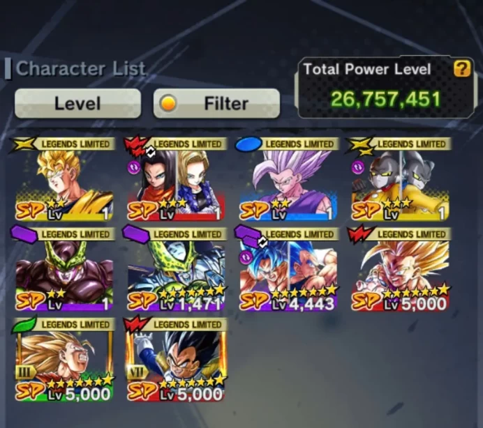 BR331-IOS+Android-3 UL( Cell full Red Star+Gohan)+Have Equipment+Perfect Cell+Gammar+Android 17,18+Goku and Vegeta