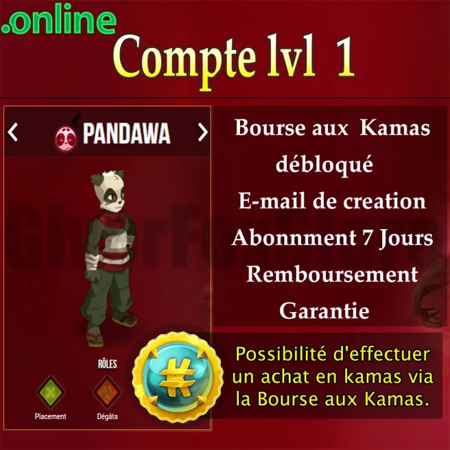  compte dofus , Bourse aux kamas Débloquer . abonné 7 jours