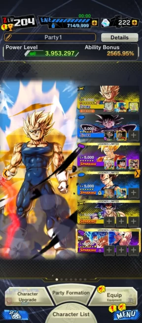 UL Majin Vegeta 8S+UL Turles+ LL(ss Goku+pikkon+bardock+vegeta) Have Equip-ANDROID-IOS-BANDAI (606)
