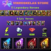 Starter: 105 Ancient, 22 Void, 13 Primal, 4 Sacred Shards | Ninja + 10 Login Legendary | 8200 Gems | 34k energy / Shard [y]