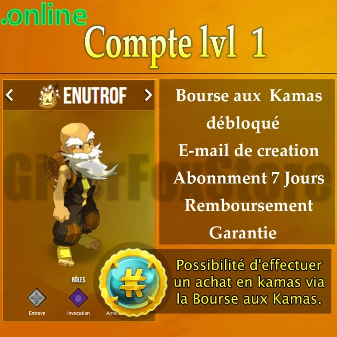 compte dofus , Bourse aux kamas Débloquer . abonné 7 jours