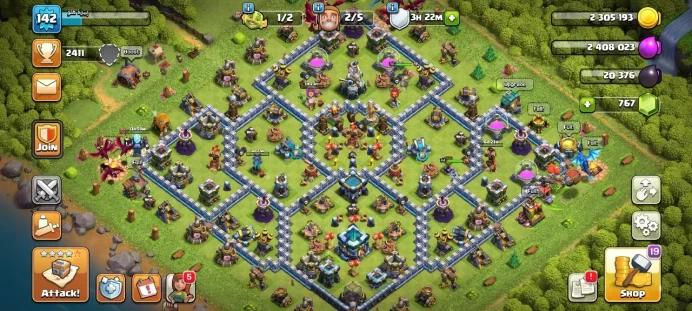 Th 13 / LeveL 142 / Gems 767 / Heroes (55 64 42 26 10) / CN 1000 / code 295