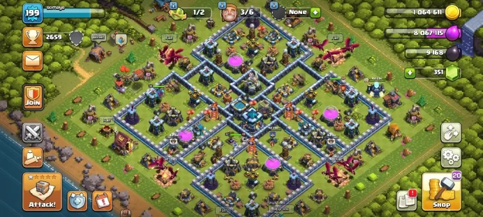 Th 13 / LeveL 199 / Gems 351 / Heroes (67 67 40 50 20) / CN 500 / code 309