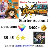 [Global - Android] 4800-5000 Rainbow Diamonds + 3400+ Gold Fragments + EX Sabo + 35-45 6 Star Character - Starter Accounts