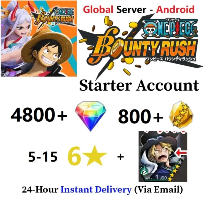 [Global - Android] 4800 Rainbow Diamonds + 800+ Gold Fragments + EX Sabo+ 5-15 6 Star Character - Starter Accounts