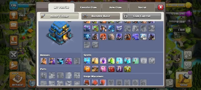 Th 12 / LeveL 136 / Gems 1109 / Heroes (60 58 40 34) / CN 2000 / code 320