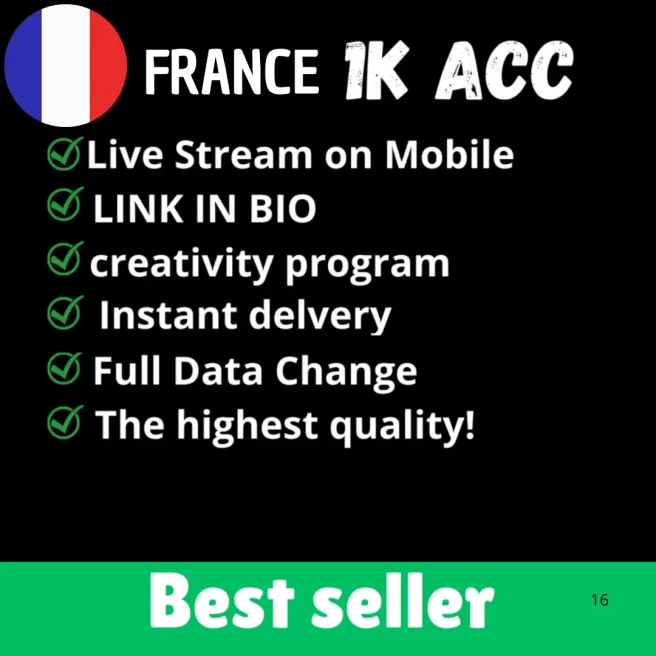 [Auto Delivery] France Account 1k Followers Account | We're part of the Creator Rewards Program | Account in Good Standing | Original Email