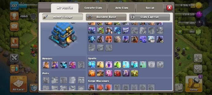 Th 12 / LeveL 137 / Gems 562 / Heroes (56 58 32 30) / CN 2000 / code 360