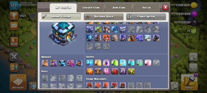 Th 13 / LeveL 173 / Gems 19 / Heroes (50 66 33 44 7) / CN 1000 / code 367