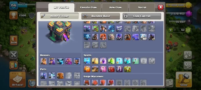 Th 14 / LeveL 156 / Gems 62 / Heroes (53 56 40 31 14) / CN 500 / code 371