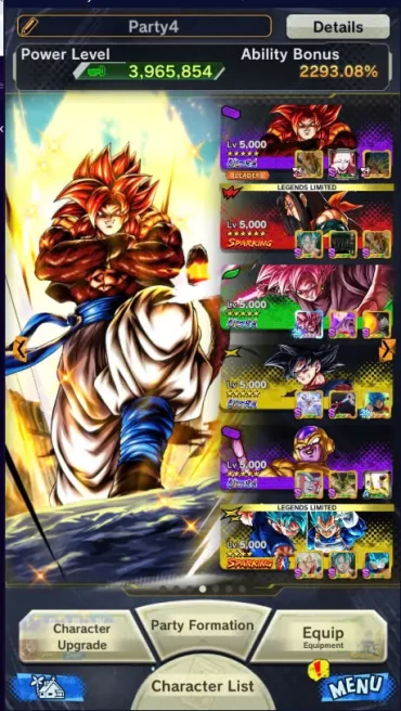 D343-IOS+Android-6 UL(SS4 Gogeta+Goku Uis+Super Gogeta+Rose+Frieza)+34 Legend+Good Equipment+Super 17+Trunks+Team Android+Team Fusion+Have Story