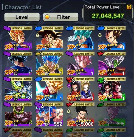 D346-IOS+Android-5 UL(Vegito 10 Red Star+Cell+Majin Vegeta+Hit)+15 Legends+Good Equipment+Have Story+Team Android+Ultimate Gohan+Perfect Cell