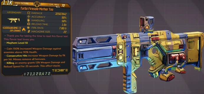 [PC/XB/PS] M10/L72 MOTHER TOO - 32.567.842 DMG (+41 MILLION FIRE DMG) - 7.86 FIRE RATE - 90% ACCURACY - ANOINTED x3!!!