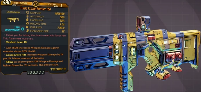 [PC/XB/PS] LVL1 MOTHER TOO - 4.048.468 DMG (126% CRYO EFFICIENCY) - 7.86 FIRE RATE - 90% ACCURACY - ANOINTED x3!!!