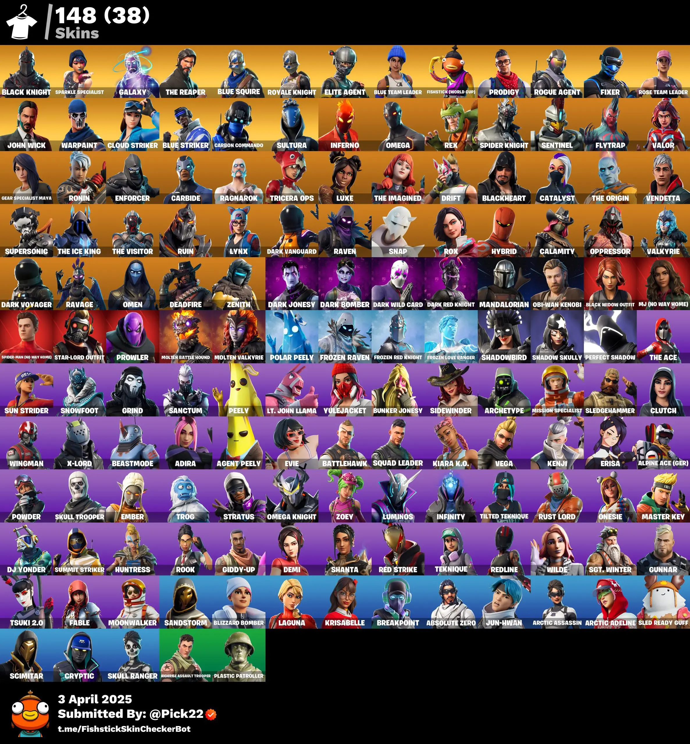 FA - [XBOX/PC] 148 skins | OG STW | Black Knight | Sparkle Specialist ...