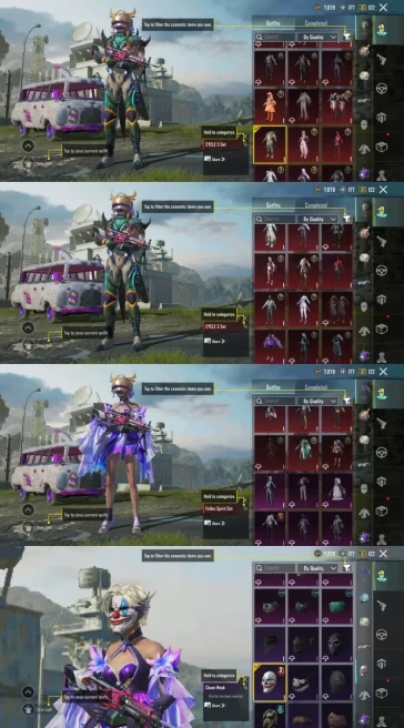   iOS Android - Level76 - 13 Kill Massage Gun - 26 Upgrade Gun - Full Skin - Mack Joker5 - Helmet Glacier - 620 UC - High Mytihc- Code322 