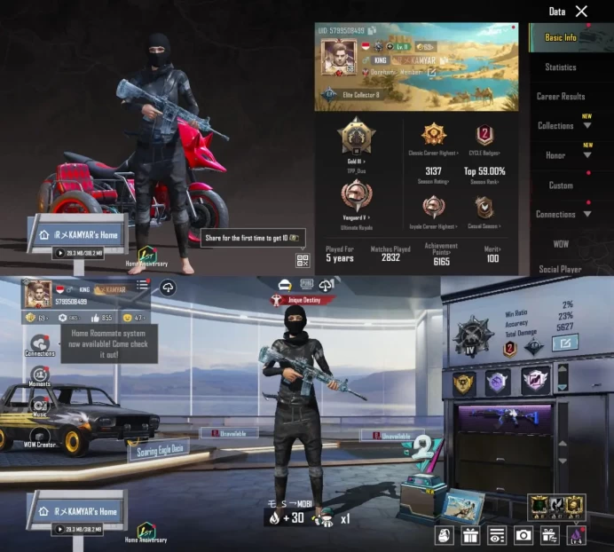   iOS Android - Level68 - 250UC - M416 Glacier+Helmet Kill Massage - 16 Upgrade Gun - Full Skin - Code305