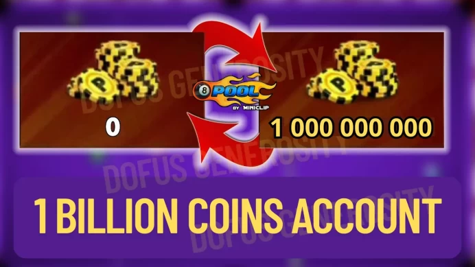 ( IOS/ANDROID/PC ) 1 BILLION COINS ACCOUNT NEW - 8 ball pool - CHEAPEST IN THE MARKET