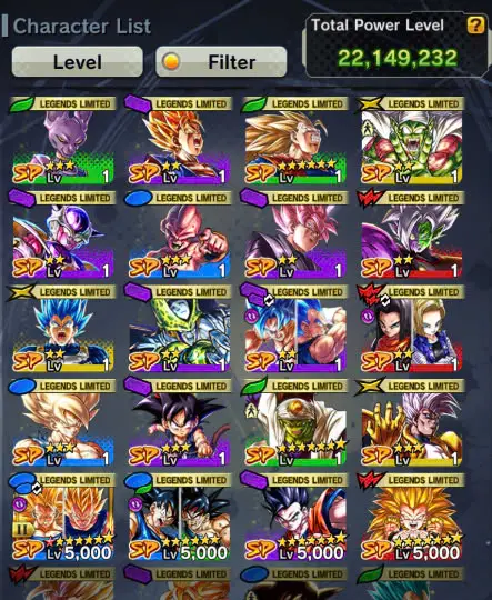 D325-IOS+Android-20 Legends Limited+Gotenks+SS3 Goku and Vegeta Zenkai+Goku and Bardock+Ultimate Gohan+Pikkon+Super Baby 2+Namek Goku+Cell+Story