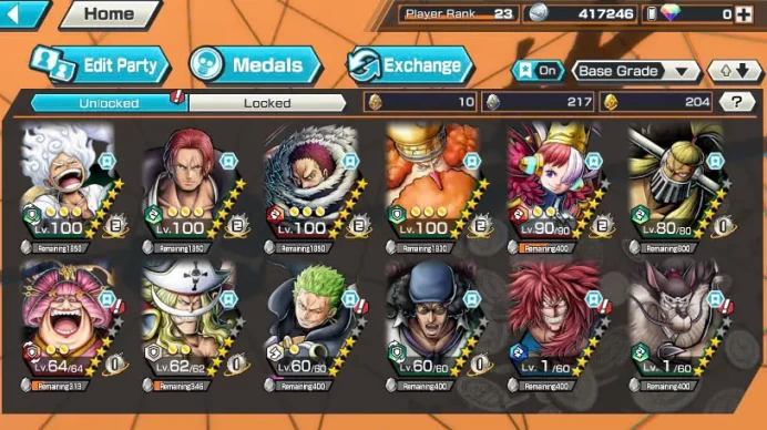 BR458-IOS+Android-5 Ex(Gear 5 Max+Shank Red Max+Kuzan+White Beard+Big Mom)+Good Medal+Support 131%+Katakuri Max+Neptune+Uta v1+Uta v2+Uta v3