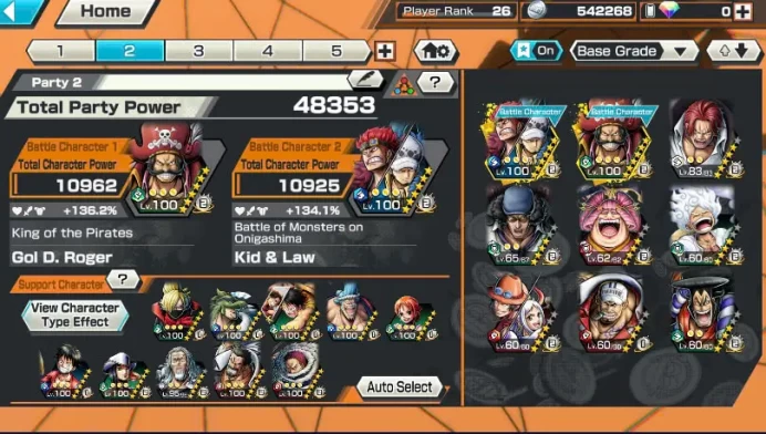BR460-9 Ex(Roger Max+Kid Law Max+Shank v4+Kuzan+Luffy Gear 5+Akainu+Yamato Ace+Big Mom+Oden)+Good Medal+Support 131%+Katakuri Max+D.Garp Max