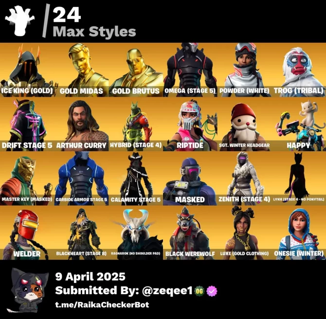 [PC/PSN/XBOX] 96 skins | Gold Midas | Gold Brutus | Omega (stage 5) | Rogue Agent | The Prisoner |  Lynx | Carbide | Valor | Fade | 400 VB