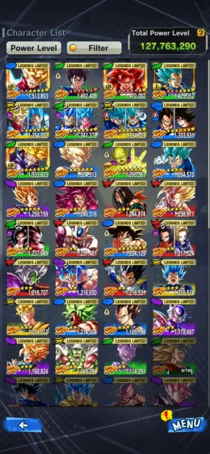 Team Fusion+31 LL(Vegito FULL+ss4 Gogeta 12S+Trunk 9S+Vegeta 10S+2 Fusion GokuVegeta+piccolo+namek Goku+new ss4 Goku+ss2 Gohan)Good Equip (669)