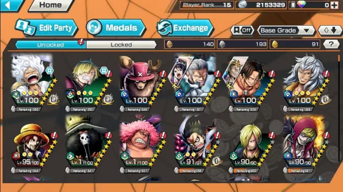 BR461-IOS+Android-5 Ex(Luffy Gear 5+Lucci+Zoro+Roger v2+Big Mom)+Good Medal Nice Item+Sanji Max+Egghead Luffy+Egghead Zoro+Egghead Sanji+Jabra