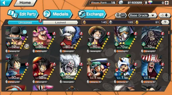 BR461-IOS+Android-5 Ex(Luffy Gear 5+Lucci+Zoro+Roger v2+Big Mom)+Good Medal Nice Item+Sanji Max+Egghead Luffy+Egghead Zoro+Egghead Sanji+Jabra