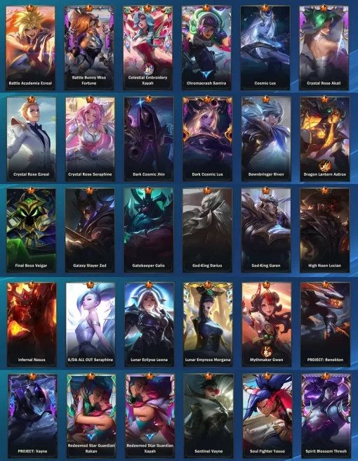 Level 86 / Local EU /GOLD/ 249 Skins/ 13 Mythic /126 Champion / Full Access