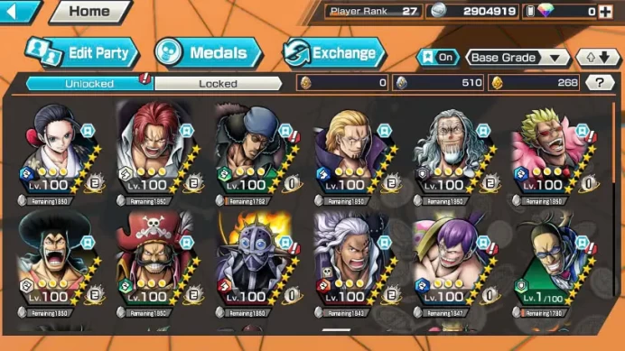 BR465-IOS+Android-2 Ex Meta Max(Shank v4+Roger)+Good Medal+Support 135%+Oden Max+Rayleigh+King+Robin+Craker+Donflamingo+Young Ray+Jabra+S-Beard
