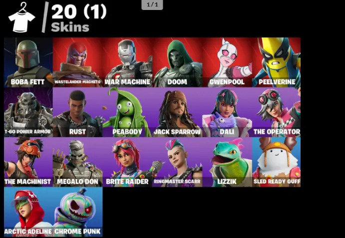 [Rent Cheap Accounts for 14 Days]20 SKINS | JACK SPARROW | DALI | PC/XBOX LINKABLE