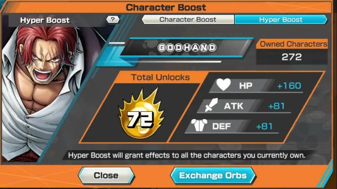 BR476-Vip Account-Hyber 72+11 Ex Max(Kuzan+Snake+Shank v4+Luffy Gear 5+Roger v2+Akainu+Yamato+Roger+Zoro...)+Vip Medal+Support 165%+Many BF Max