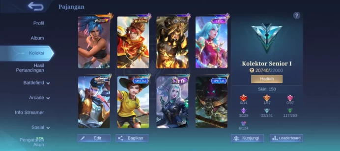 #ML.1016 Instant Delivery lvl 69 Hero 127 skin 150 android+ios+PC guaranteed+reliable+friendly price