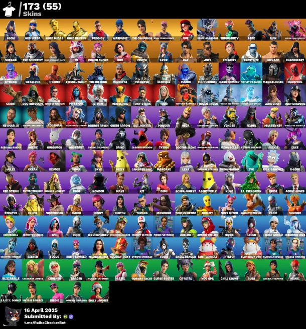 [PC/NINTENDO] 173 Skins / 50 Max Styles / Rue / Leviathan Axe / Merry Mint Axe / Glow / Neo Versa RLK310 