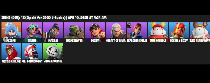 [PC/PSN/XBOX] | 13 skins | Nezumi | Selene | Massai | Doom Slayer | Dusty | Geralt of Rivia | Explorer Emilie | Guff Gringle | Holiday Boxy |S4G