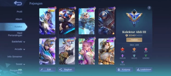 #ML.1021 Instant Delivery lvl 89 Hero 108 skin 169 android+ios+PC guaranteed+reliable+friendly price
